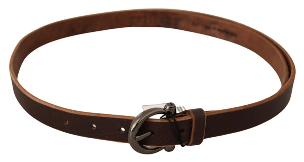 Elegant Brown Leather Fashion Belt John Galliano