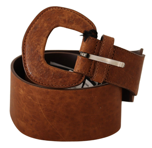 Elegant Brown Leather Fashion Belt Costume National