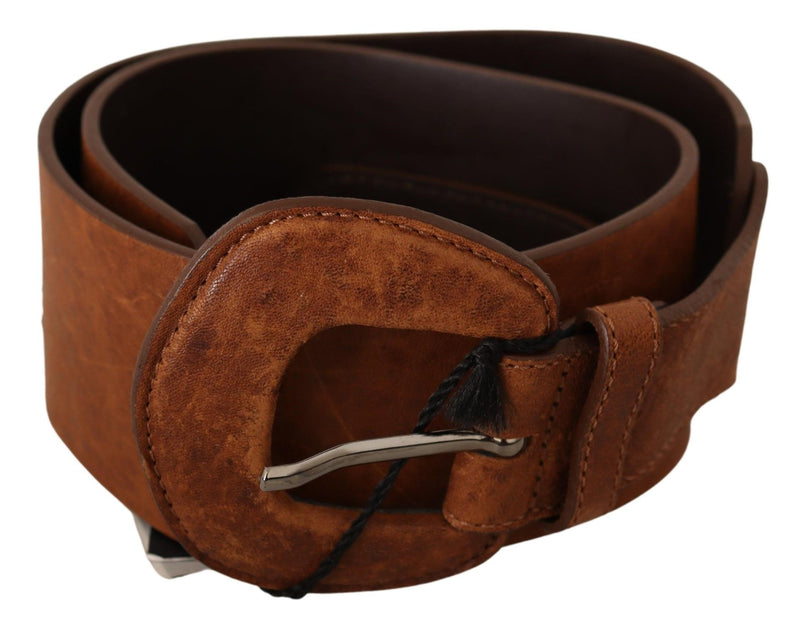 Elegant Brown Leather Fashion Belt Costume National