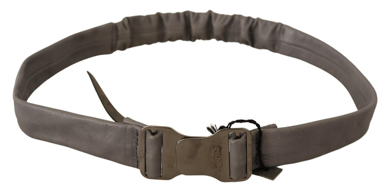 Elegant Gray Leather Fashion Belt Costume National