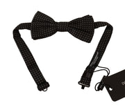 Elegant Black Patterned Silk Bow Tie Dolce & Gabbana