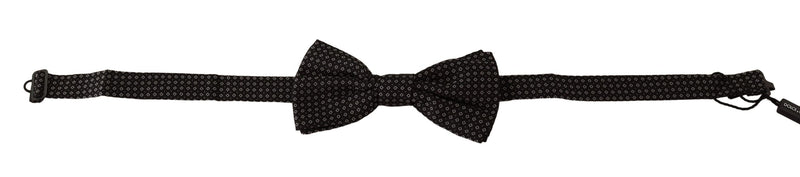 Elegant Black Patterned Silk Bow Tie Dolce & Gabbana