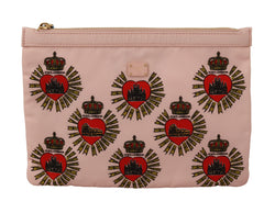 Elegant Pink Heart Clutch Wallet Dolce & Gabbana