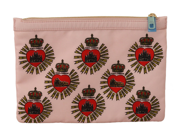 Elegant Pink Heart Clutch Wallet Dolce & Gabbana