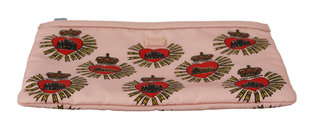 Elegant Pink Heart Clutch Wallet Dolce & Gabbana