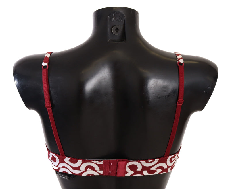 Red Cotton Logo Printed Designer Bra Dolce & Gabbana