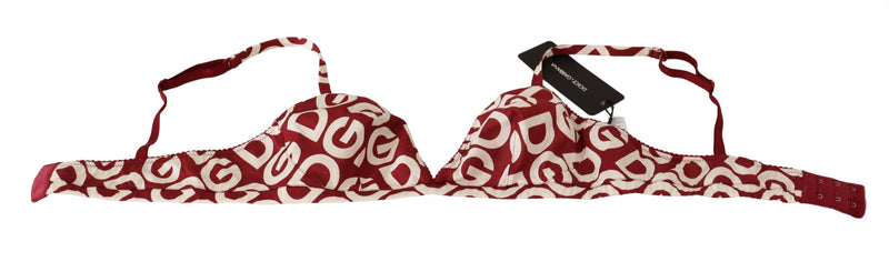 Red Cotton Logo Printed Designer Bra Dolce & Gabbana