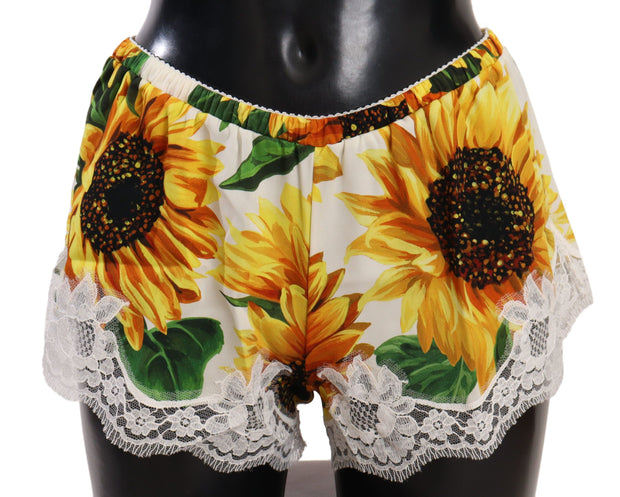 Sunflower Lace Lingerie Shorts - Silk Blend Dolce & Gabbana