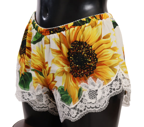 Sunflower Lace Lingerie Shorts - Silk Blend Dolce & Gabbana