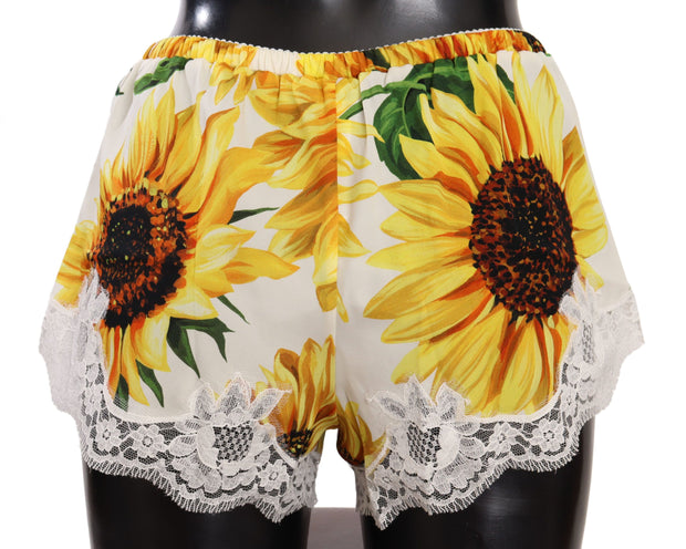 Sunflower Lace Lingerie Shorts - Silk Blend Dolce & Gabbana