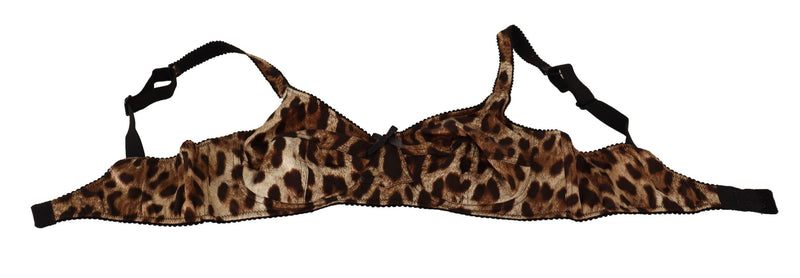 Elegant Silk Leopard Print Bra Dolce & Gabbana