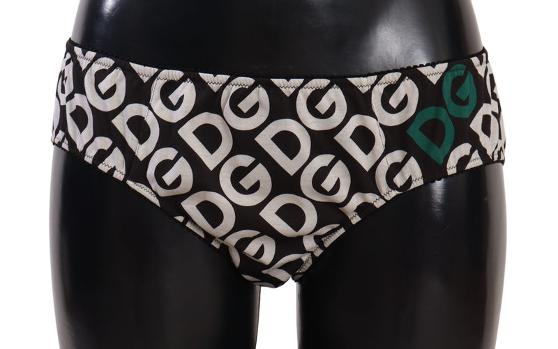 Chic Black & White DG Logo Print Bottoms Dolce & Gabbana