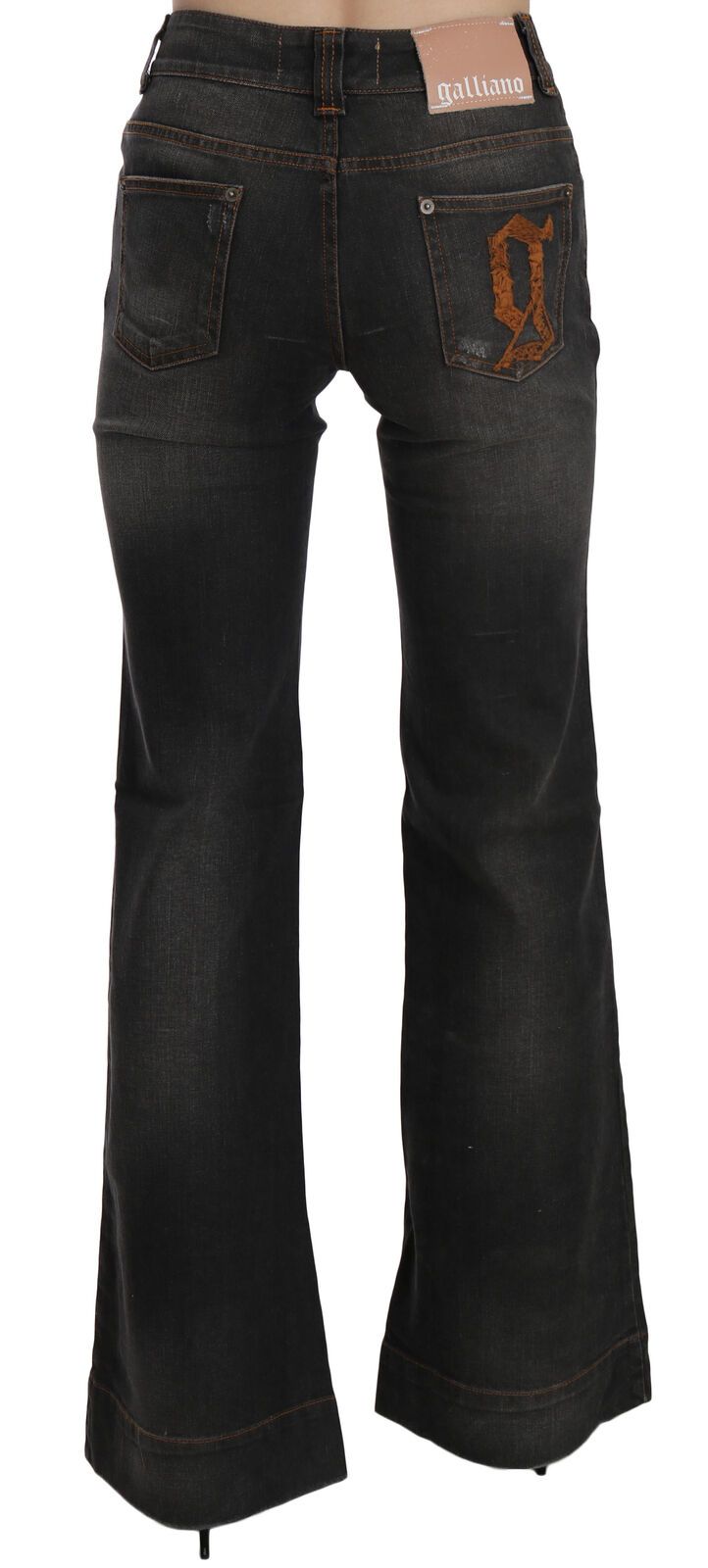 Svelte Mid Waist Flared Black Denim Dolce & Gabbana