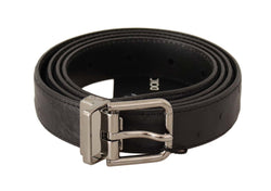 Elegant Black Leather Belt with Silver Buckle Dolce & Gabbana