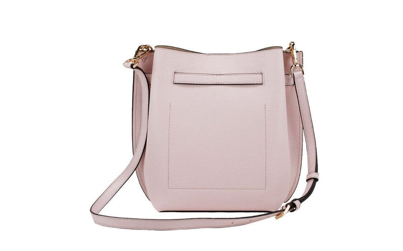 Emilia Small Powder Blush Pebble Leather Bucket Messenger Handbag Michael Kors