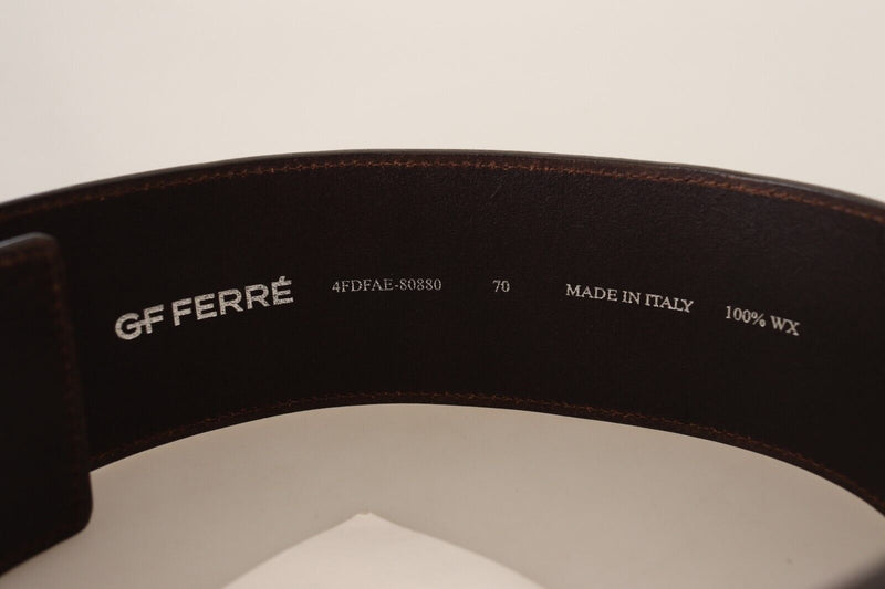 Elegant Genuine Leather Fashion Belt - Chic Brown GF Ferre