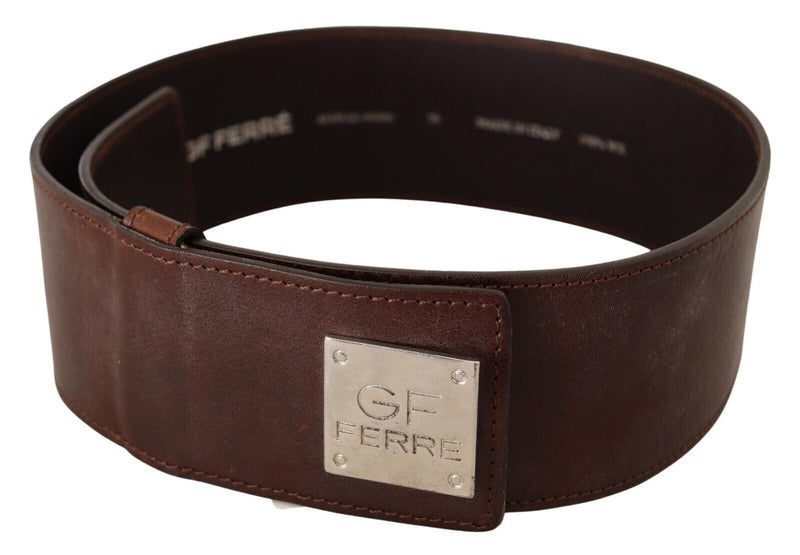 Elegant Genuine Leather Fashion Belt - Chic Brown GF Ferre