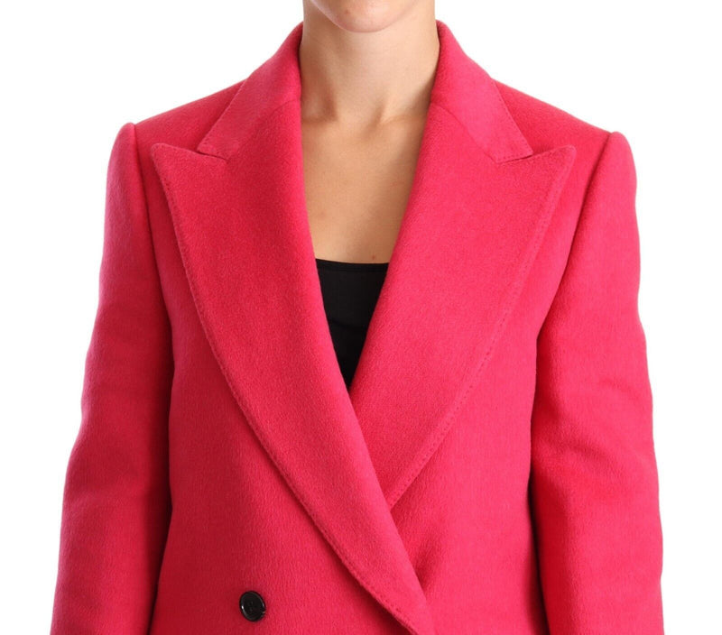 Elegant Pink Wool-Cashmere Coat Dolce & Gabbana