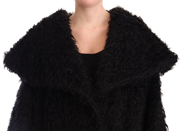 Sleek Runway Fur Cape Trench Jacket Dolce & Gabbana