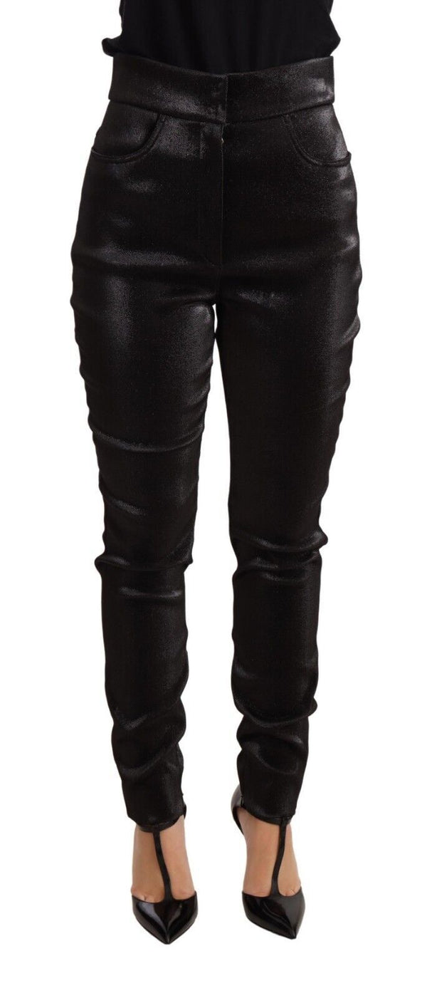 Elegant Slim Fit Shimmer Cropped Pants Dolce & Gabbana