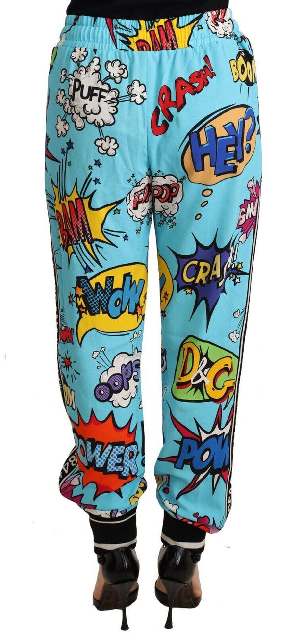 Chic Cartoon Print Knitted Jogger Pants Dolce & Gabbana