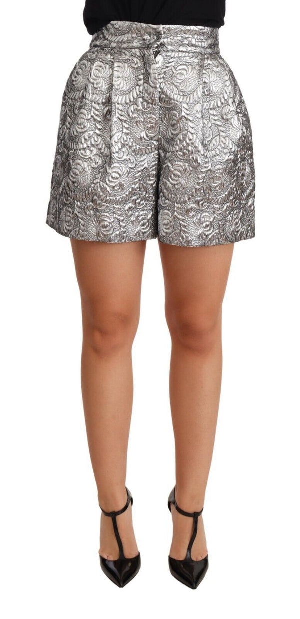 Chic Floral Brocade High Waist Mini Shorts Dolce & Gabbana