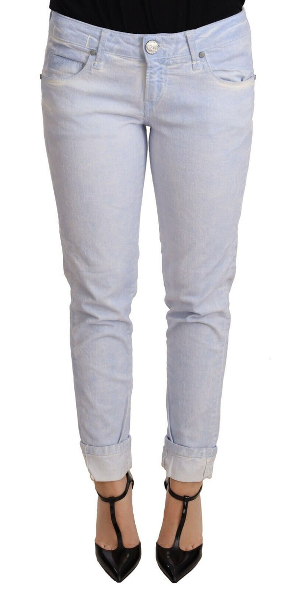 Light Blue Cotton Push Up Denim Jeans Acht