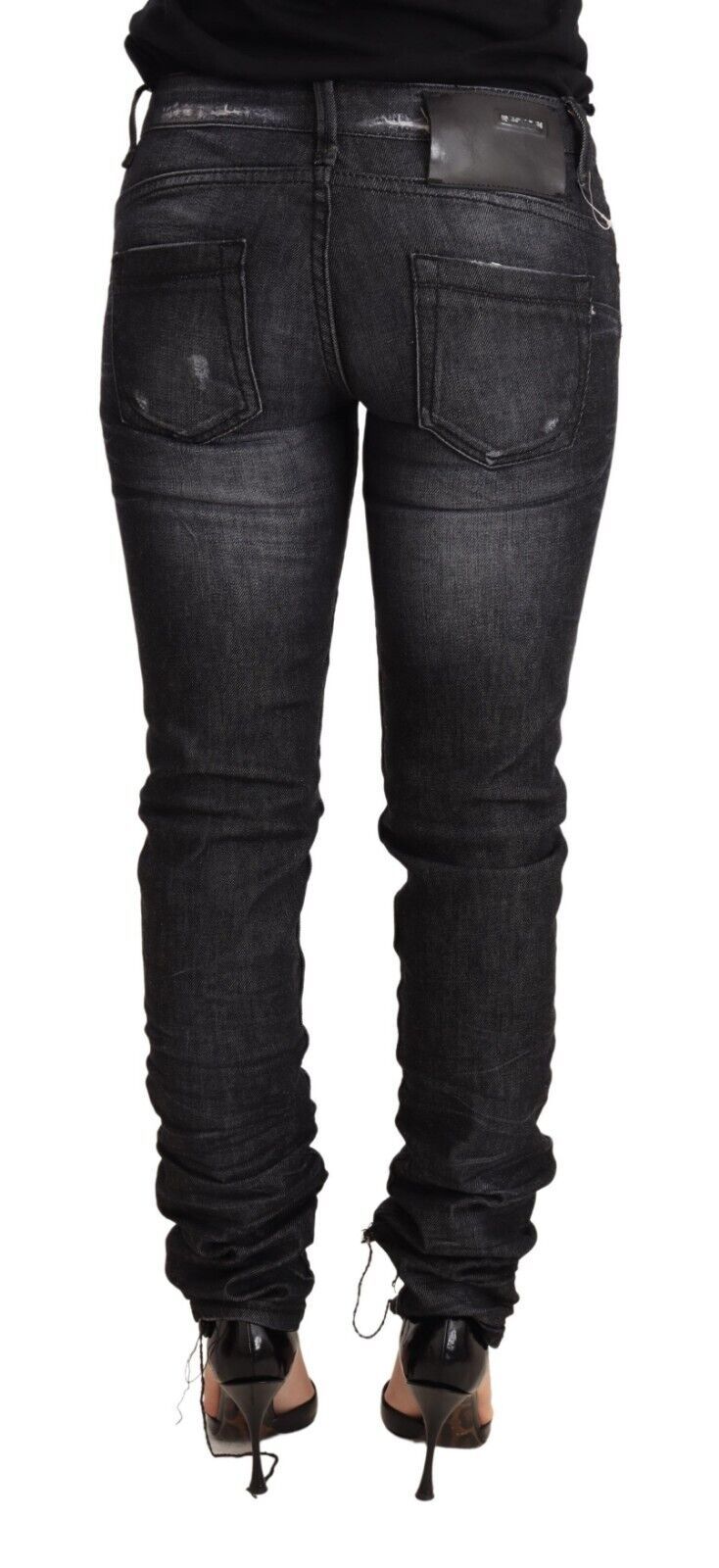 Elegant Low Waist Skinny Black Denim Acht