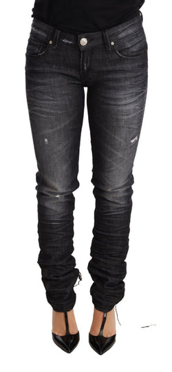 Elegant Low Waist Skinny Black Denim Acht