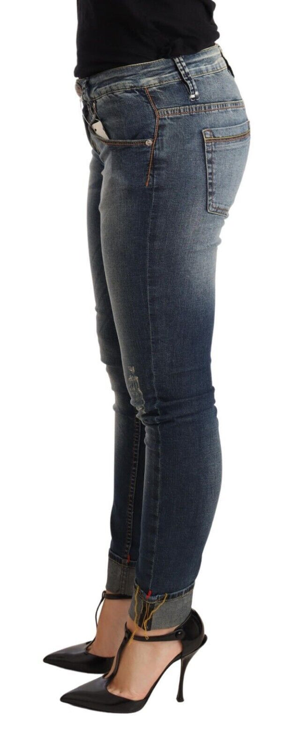 Chic Blue Washed Skinny Denim Acht