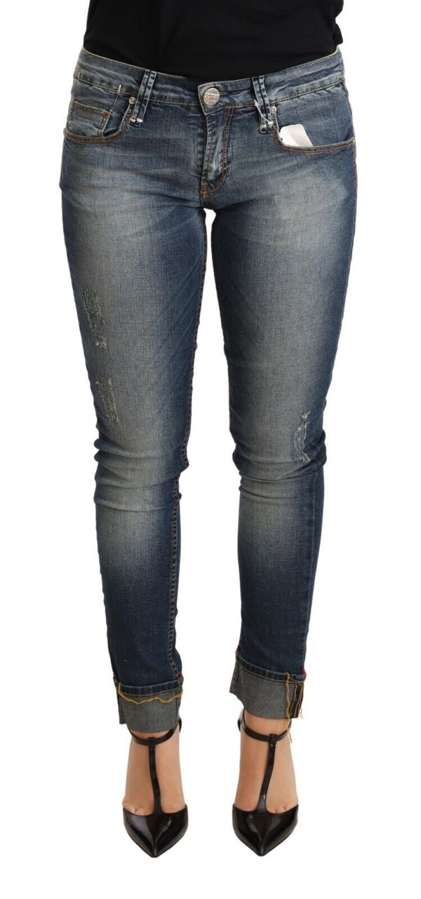 Chic Blue Washed Skinny Denim Acht