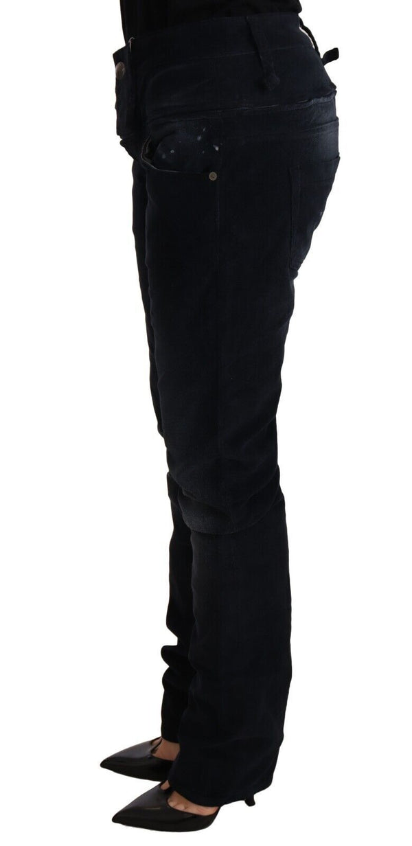 Elegant Dark Blue Slim-Fit Denim Acht