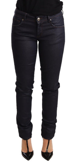 Chic Dark Blue Low Waist Skinny Jeans Ermanno Scervino