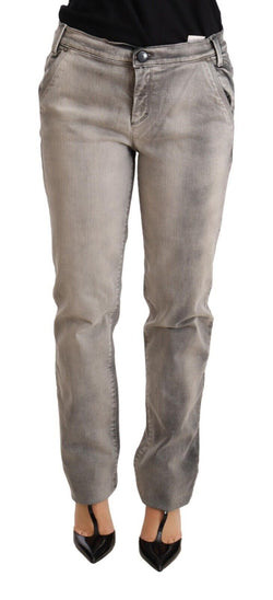 Chic Gray Washed Low Waist Skinny Jeans Ermanno Scervino