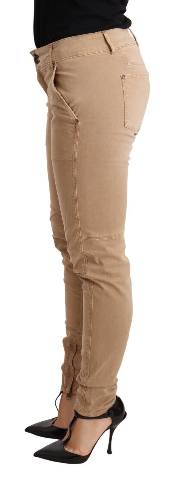 Chic Low Waist Skinny Cotton Trousers Ermanno Scervino