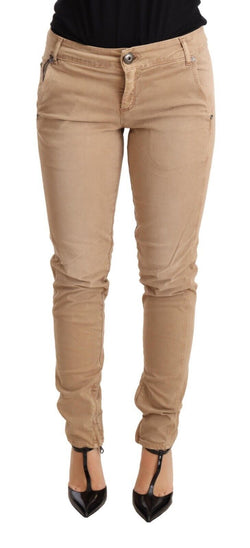 Chic Low Waist Skinny Cotton Trousers Ermanno Scervino