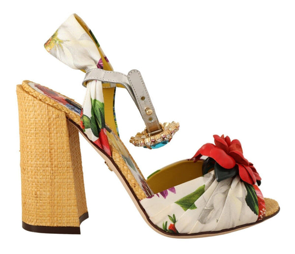 Multicolor Crystal Embellished Heel Sandals Dolce & Gabbana