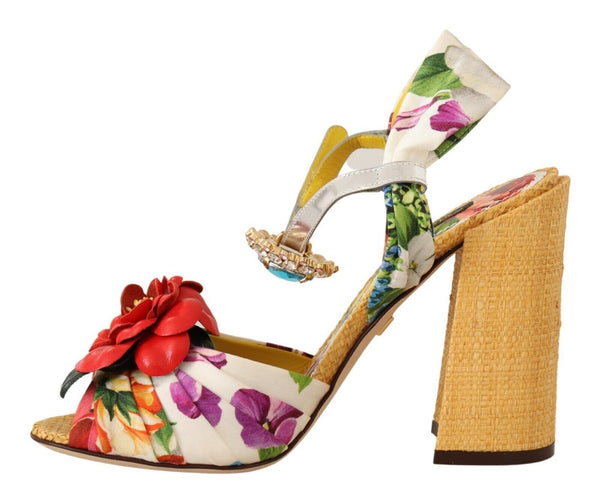 Multicolor Crystal Embellished Heel Sandals Dolce & Gabbana