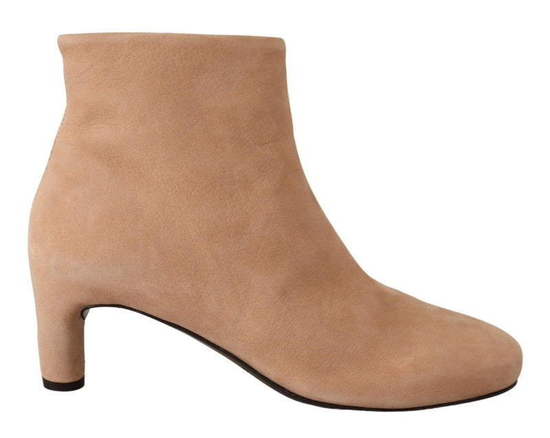 Elegant Beige Leather Boots DEL CARLO