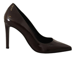 Elegant Brown Leather Heels Pumps Sofia