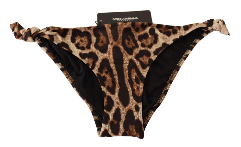 Elegant Leopard Print Bikini Bottom Dolce & Gabbana