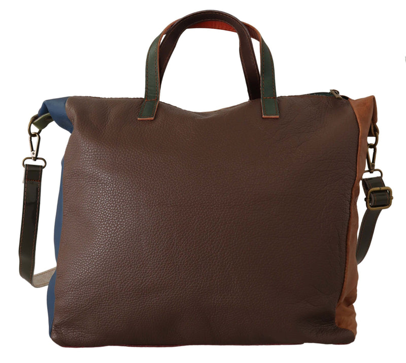 Multicolor Leather Shoulder Tote Bag EBARRITO