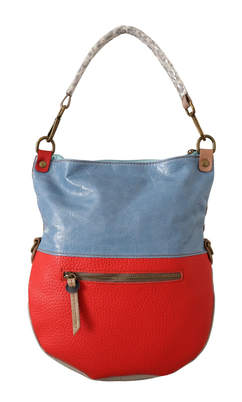 Chic Multicolor Leather Tote with Gold Accents EBARRITO