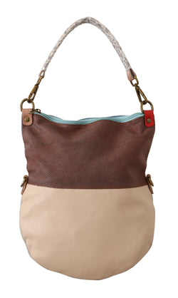 Chic Multicolor Leather Tote with Gold Accents EBARRITO