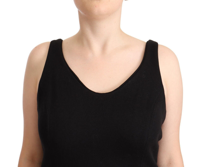 Chic Sleeveless Designer Tank Top in Black Ermanno Scervino