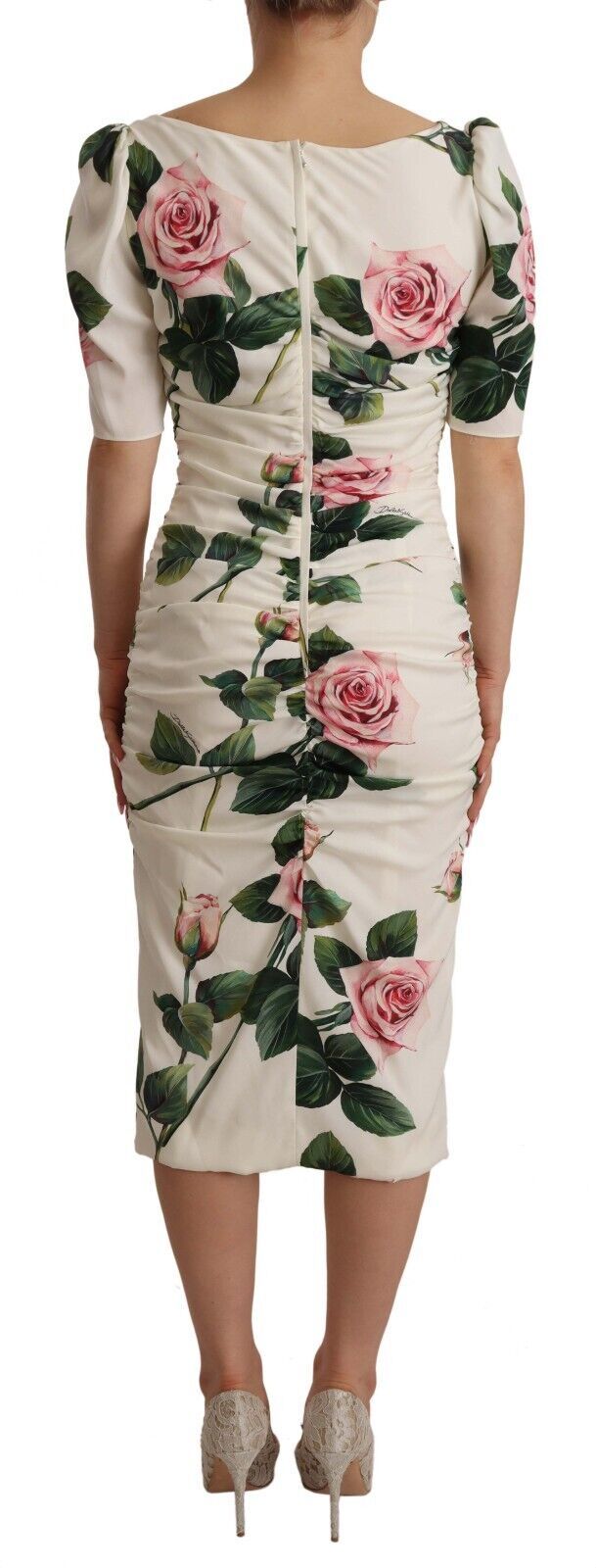Elegant White Floral Sheath Dress Dolce & Gabbana