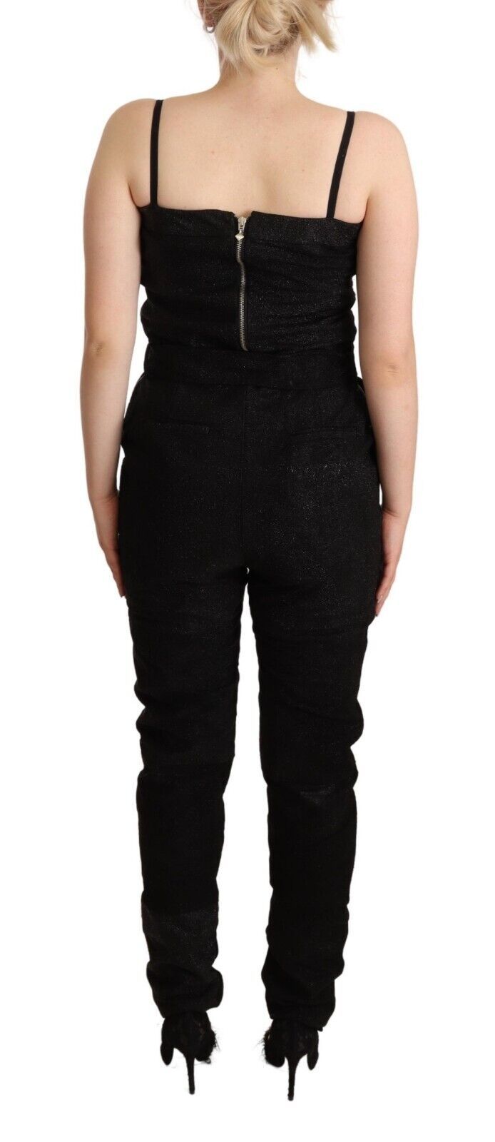 Elegant Sleeveless Jumpsuit Dress in Black La Maison du Couturier