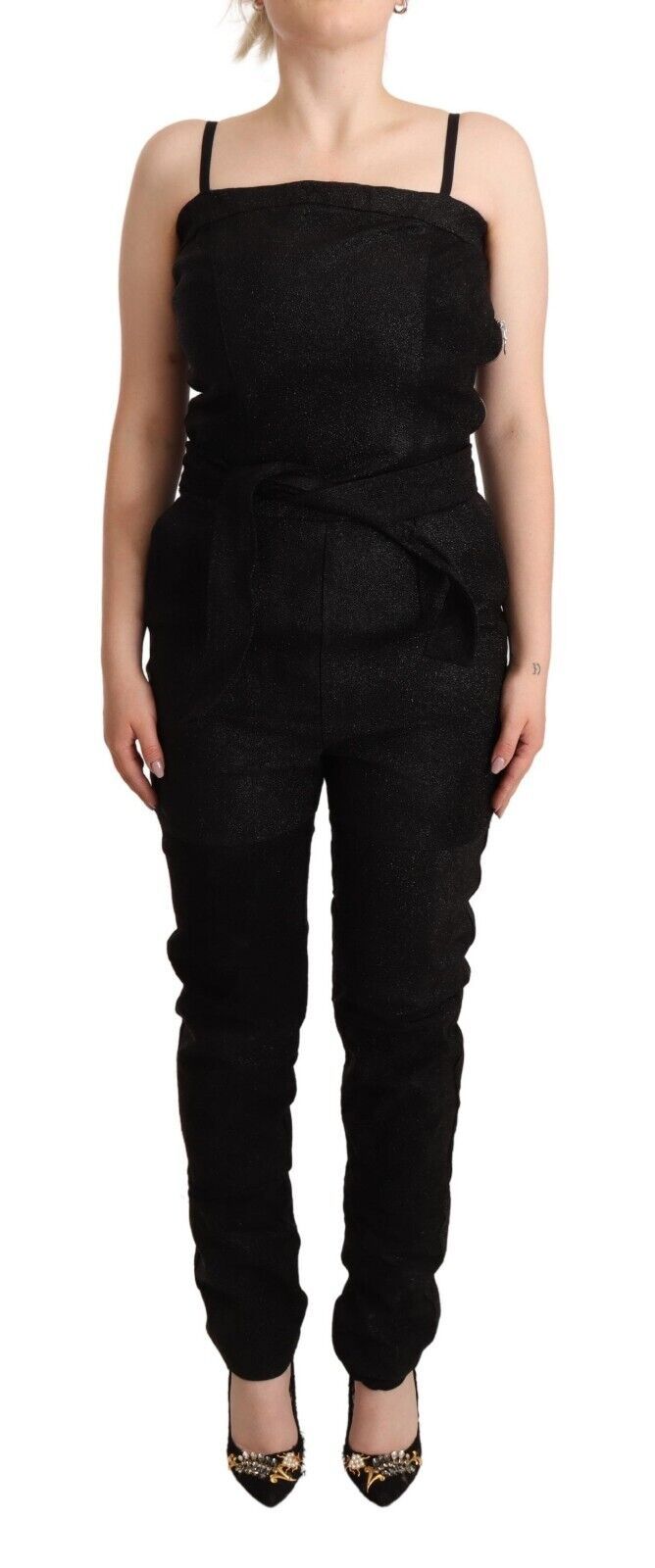 Elegant Sleeveless Jumpsuit Dress in Black La Maison du Couturier