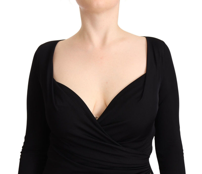 Elegant Black Sheath Dress with Sweetheart Neckline GF Ferre