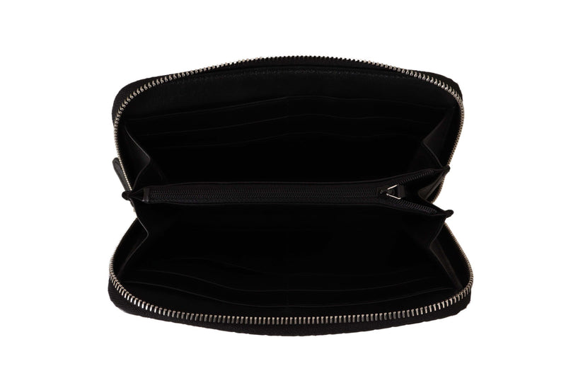 Elegant Black Leather Zip-Around Wallet Gucci